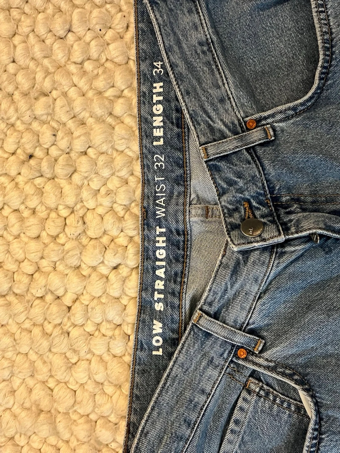 Blå low straight jeans waist 32/34