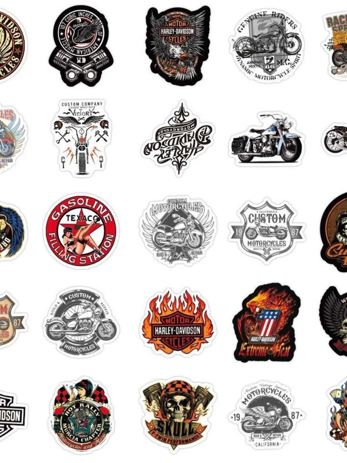 50st Harley motorcyklar klistermärken  - 1