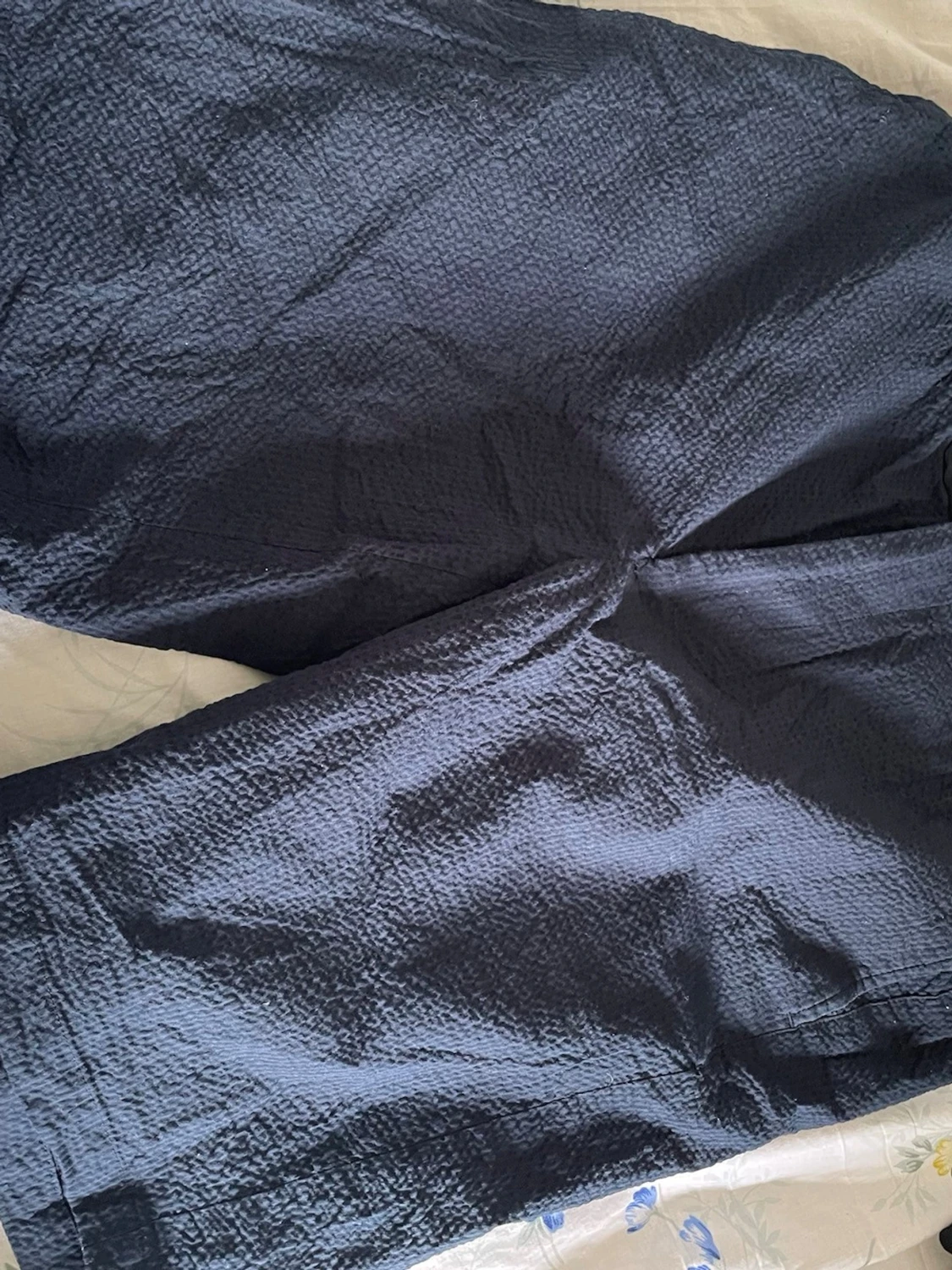 Mörkblå loose shorts i bomull - 1