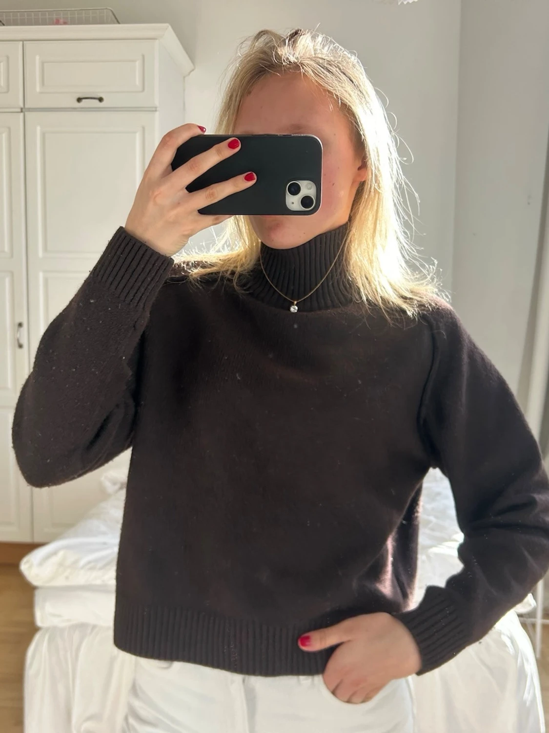 Mörkbrun stickad polotröja💖💖🤌🏼 - 2