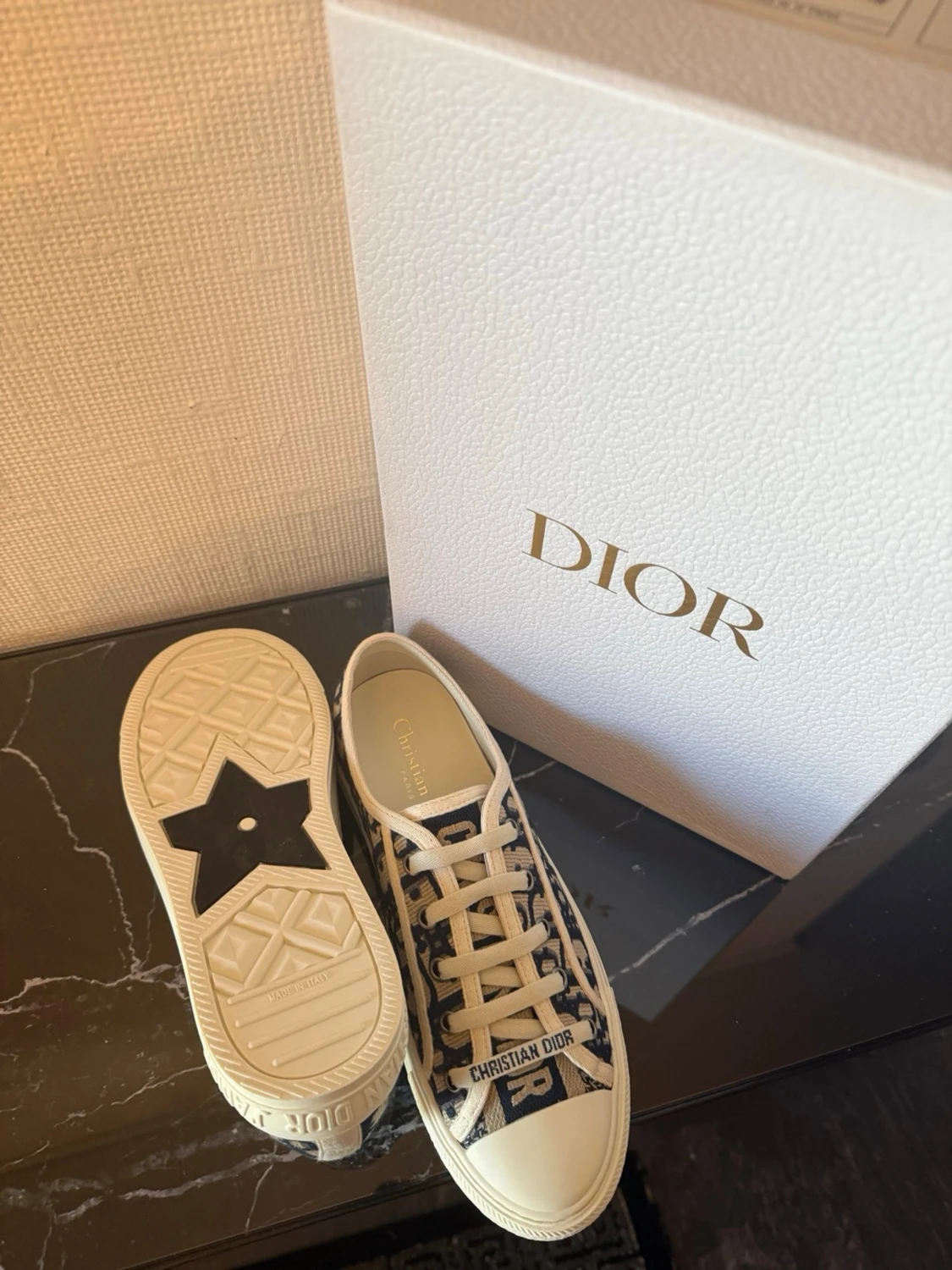 Dior Oblique sneakers i blått och vitt - 2