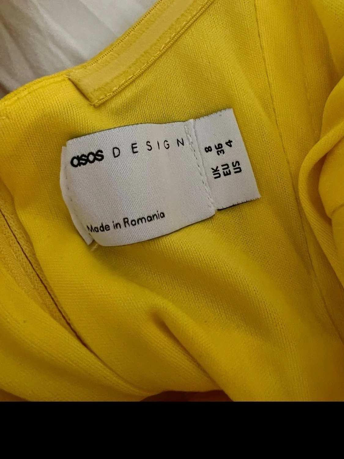 Gul off shoulder klänning med puffärm - 4