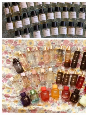 Splittar Essnce och Zara💜 - Just nu finns möjlighet till fri frakt 💜Splittar mina parfymer från Essnce och Zara i glasdekanter med spray ✨️Säljer ej hela flaskan ✨️2/3/5 ml✨️Essnce kostar 25/35/55 kr,Zara kostar 20/25/35 kr✨️Se listor bland bilderna vilka som finns ✨️Skriv vilka du önskar så lägger jag ut som ett nytt paket 