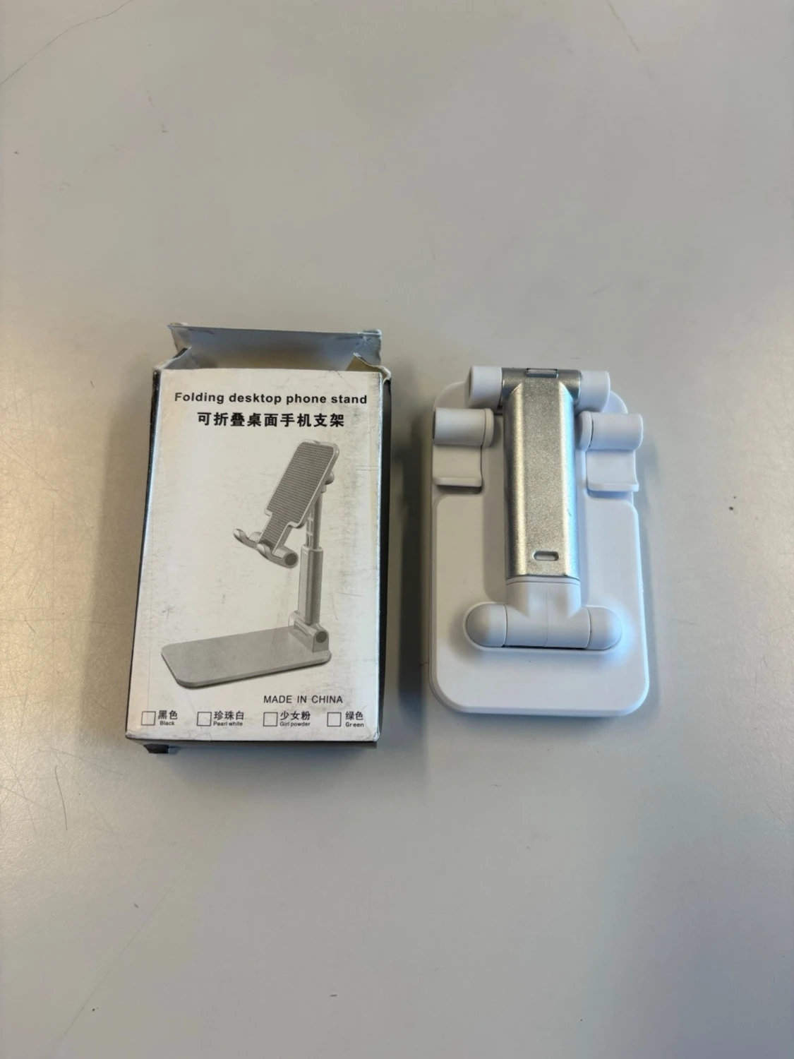 Vikbart mobilställ i vit plast - 5