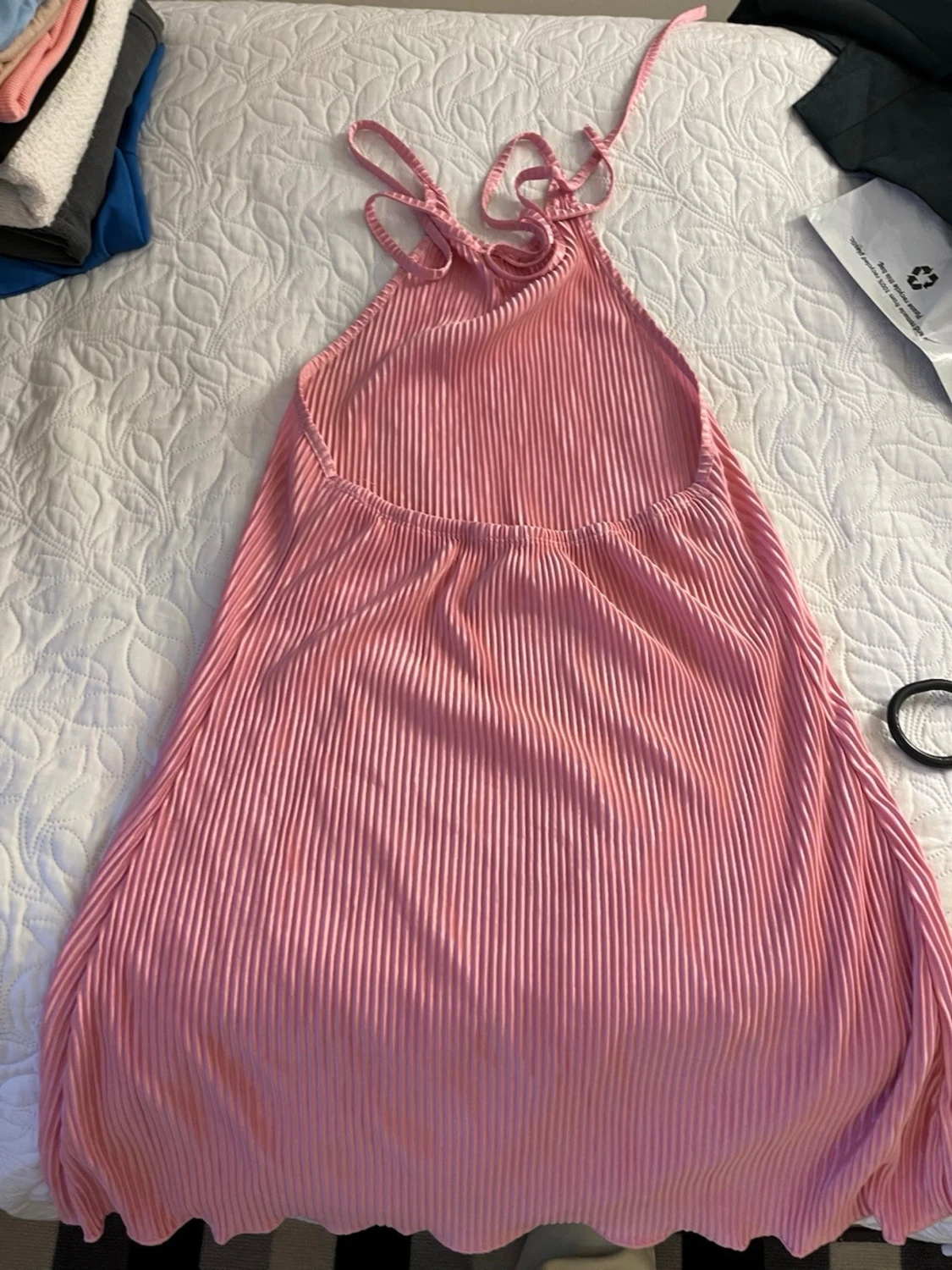 Rosa randig sommarklänning