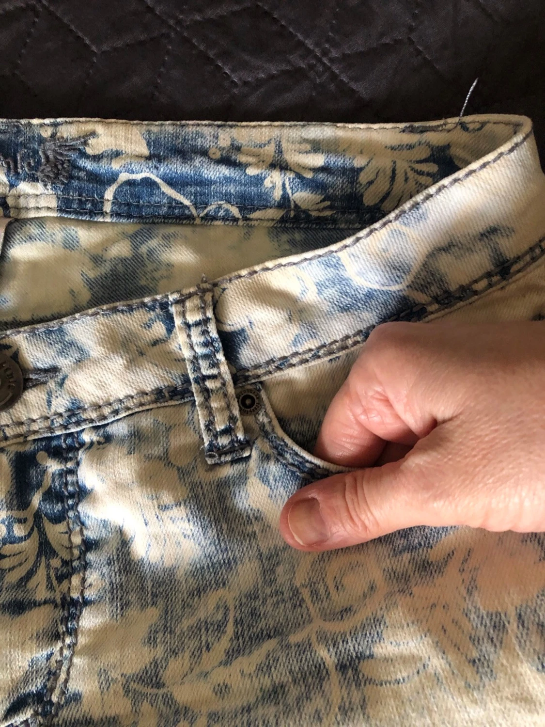 Blåvit batikmönstrafe slitna jeansshorts Freestyle - 4