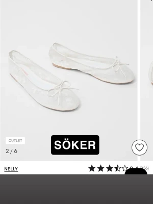Vita spetsballerinaskor från Nelly - Söker dessa från Nelly i storlek 36 eller 37. Hör av er om ni har och vad ni kan tänka er sälja för ❤️