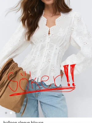 SÖKER blus från gina - Söker en balloon sleeve blouse i xs/s. Hör gärna av dig ifall du säljer den 💗