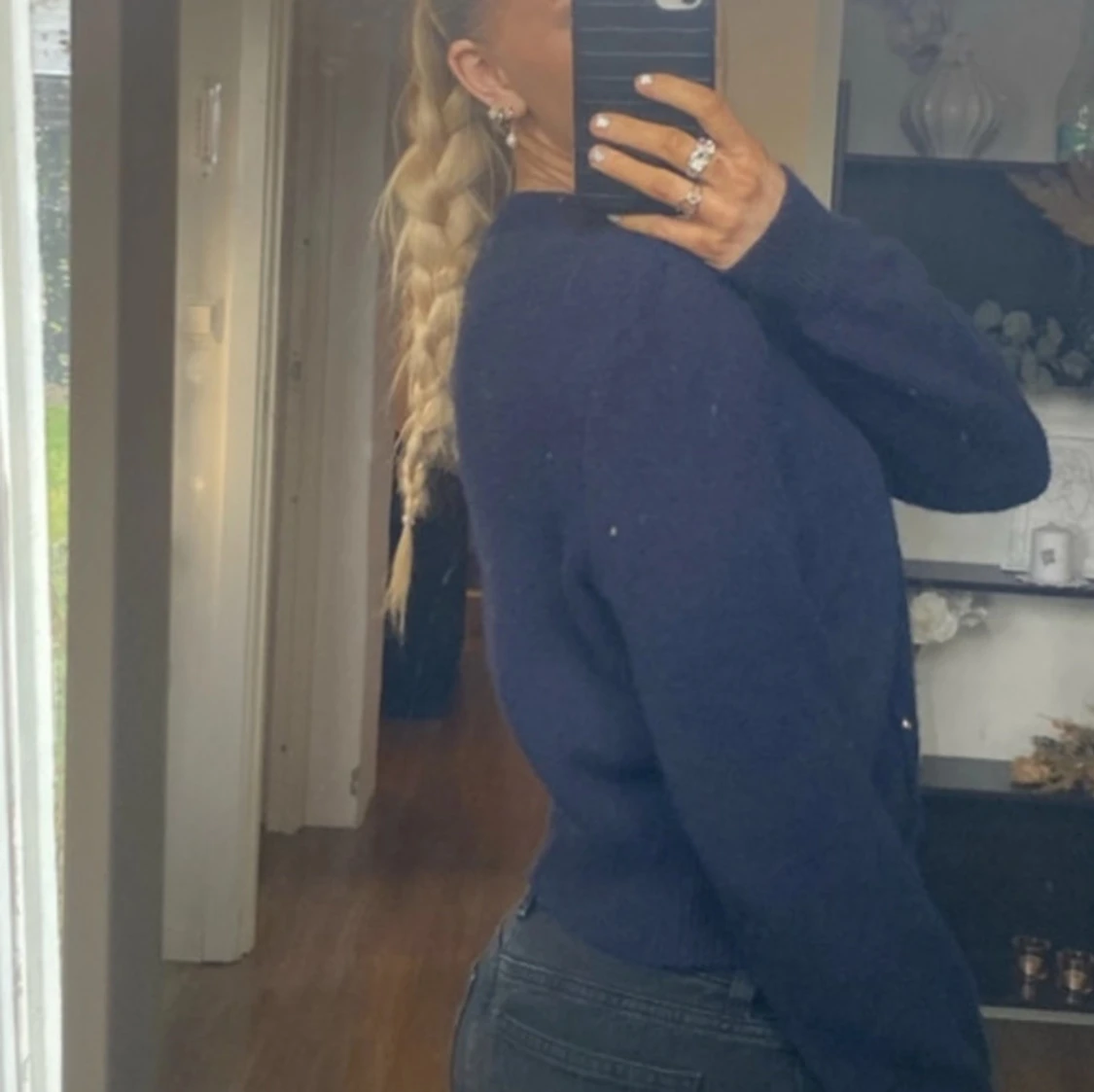 Mörkblå kofta med knappar - 91