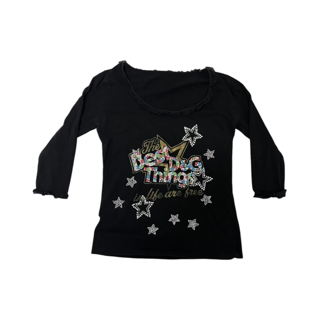 Svart topp med tryck