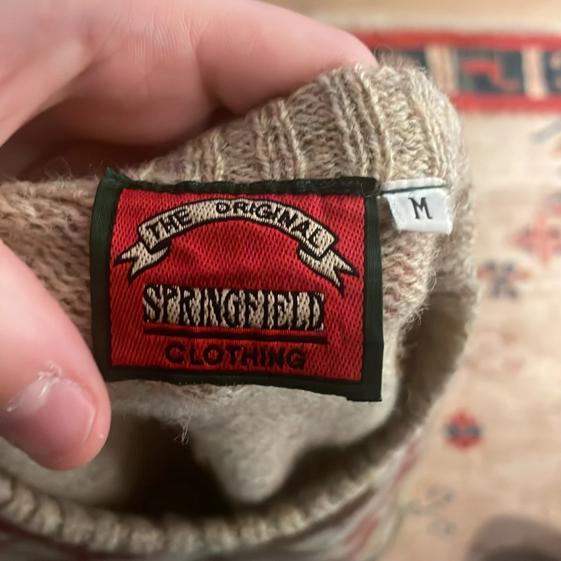 Beige tröja med argylemönster från Springfield - 91