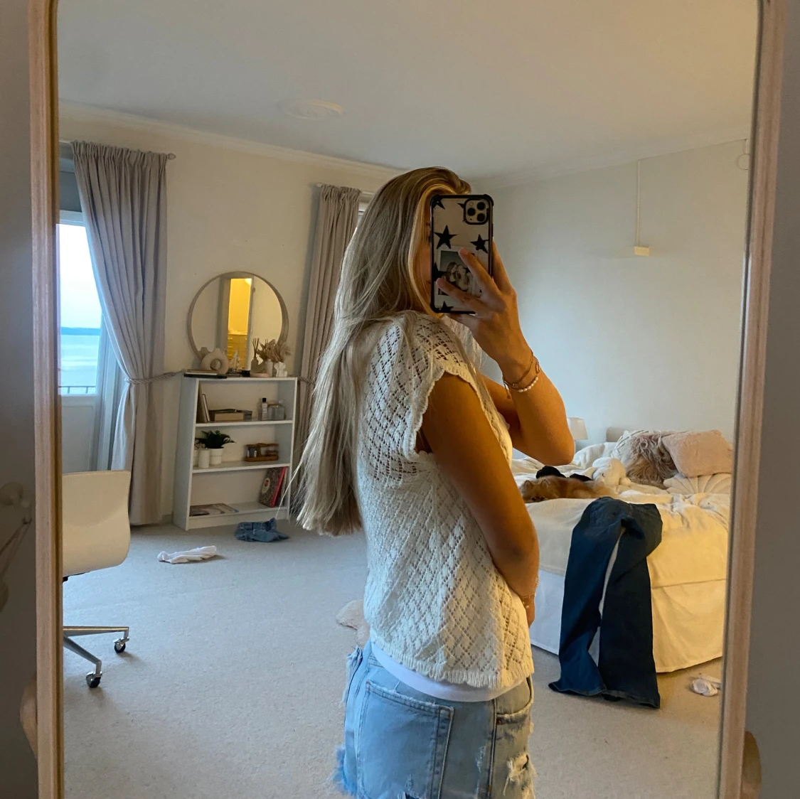 Beige täcka upp top - 90