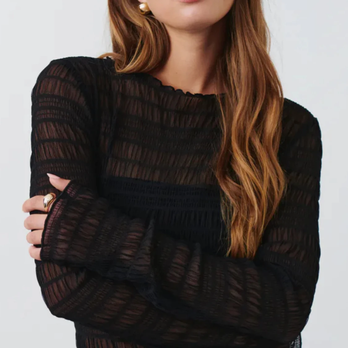 Svart långärmad topp från Gina Tricot