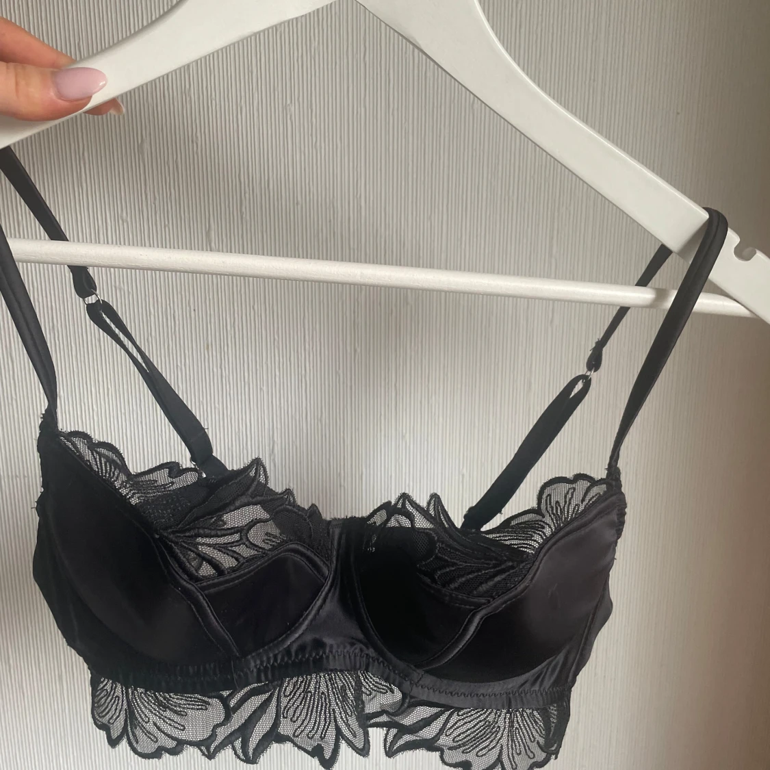 Svart spets-bh