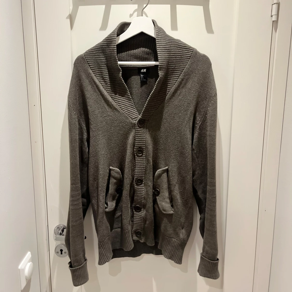 Grön Stickad Cardigan