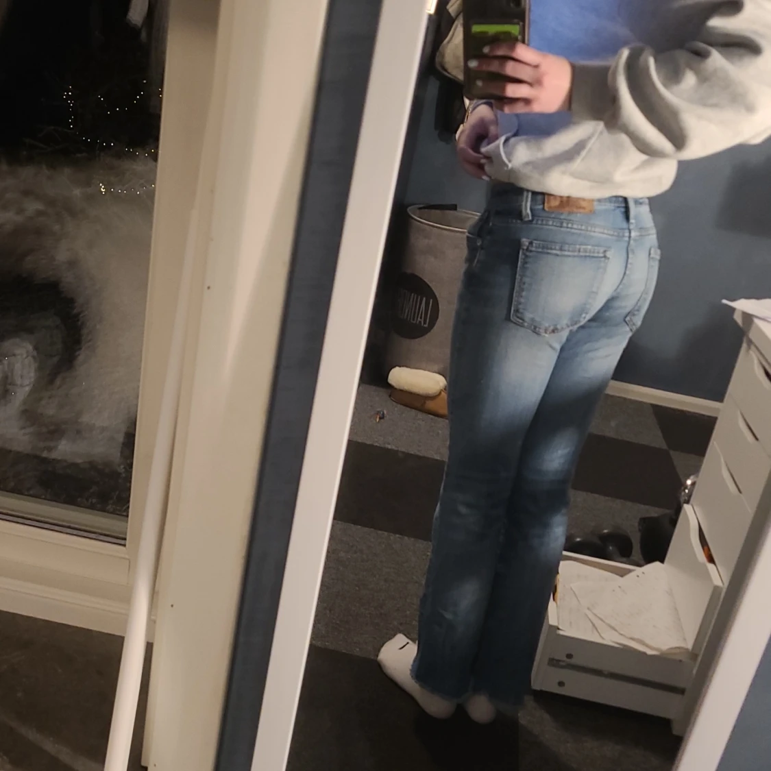 Blå bootcut jeans - 91