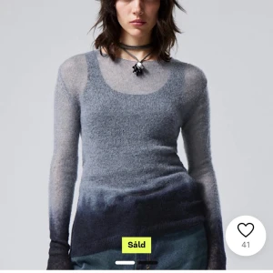 Grå och svart ombre tröja - Snygg och stilren blå tunnt stickad tröja med ombre-effekt. Den är långärmad och har en tight passform som framhäver figuren. Perfekt för höst och vinter, och funkar både till vardags och fest. 