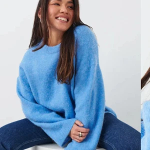 Blå stickad tröja Gina tricot  - Säljer denna jätte fina stickade tröja från Gina tricot, nästan aldrig använd 