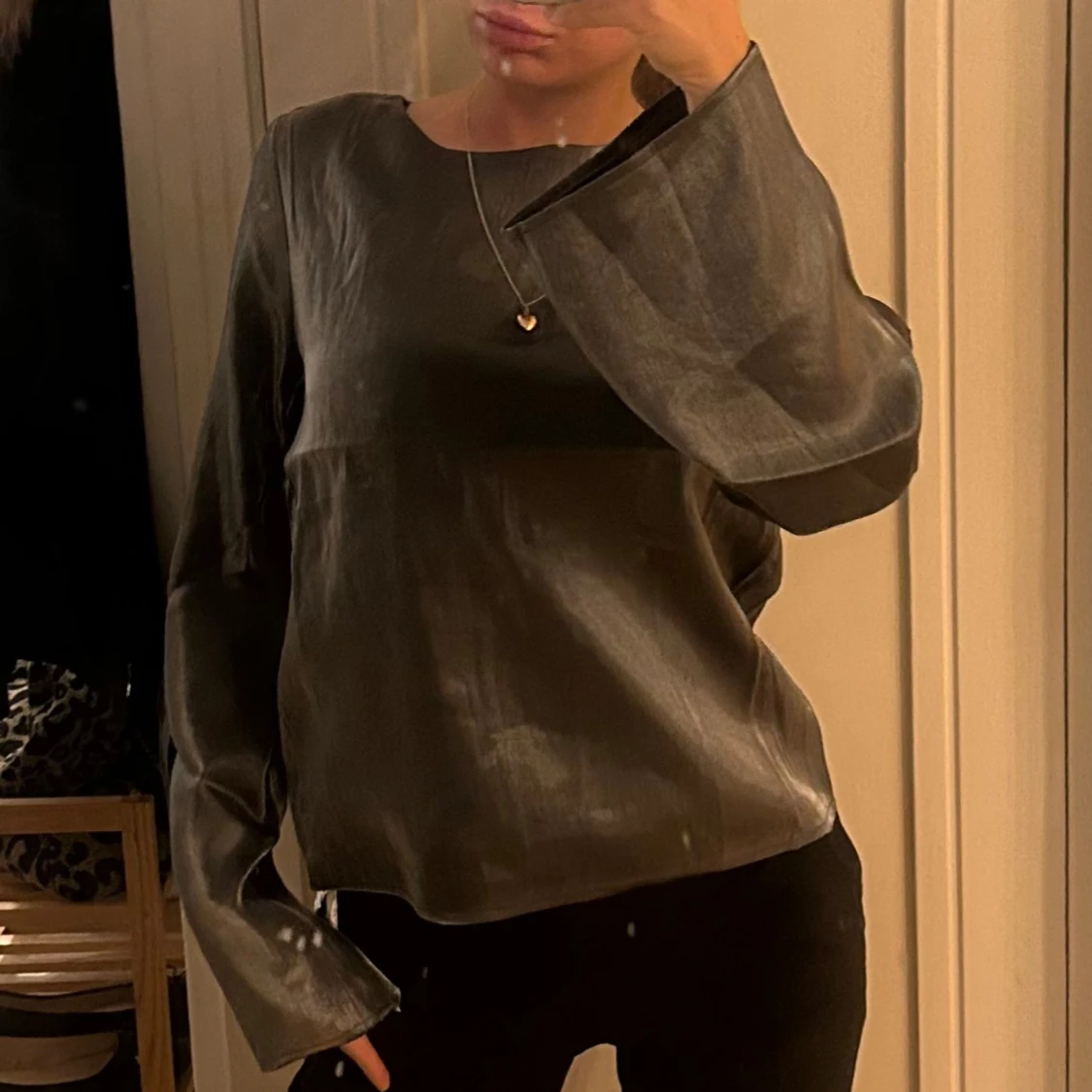 Grå långärmad topp - 92