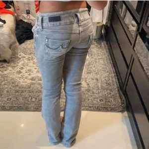 Grå bootcut jeans - Lånade bilder,köpta här på Plick säljer då dom va för små.Snygga grå bootcut jeans med låg midja. Perfekta för en avslappnad stil. De har klassiska femfickor och en bekväm passform.dom är sprättade ner till och sydda till bootcut.midjemått 36 över
