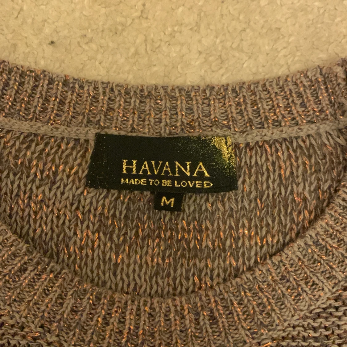 Brun glittrig stickad tröja från Havana - 3