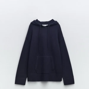 Blå stickad hoodie - Zara Hoodie