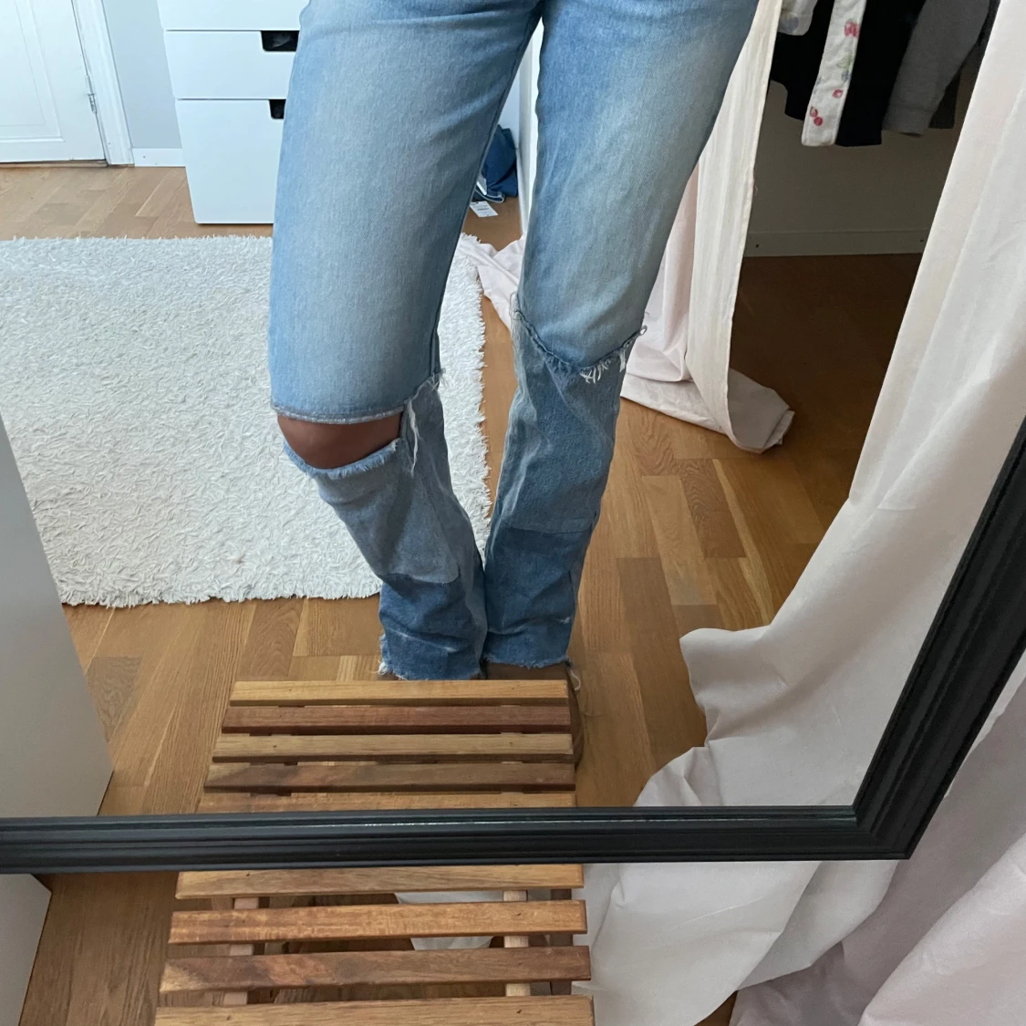 Blå bootcut jeans - 92