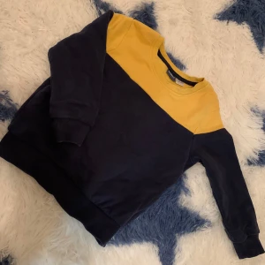 Blå och gul tröja från Lupilu - Säljer en snygg blå och gul tröja från Lupilu. Tröjan har långa ärmar och en bekväm passform. Perfekt för både lek och vardag. 🟦🟨
