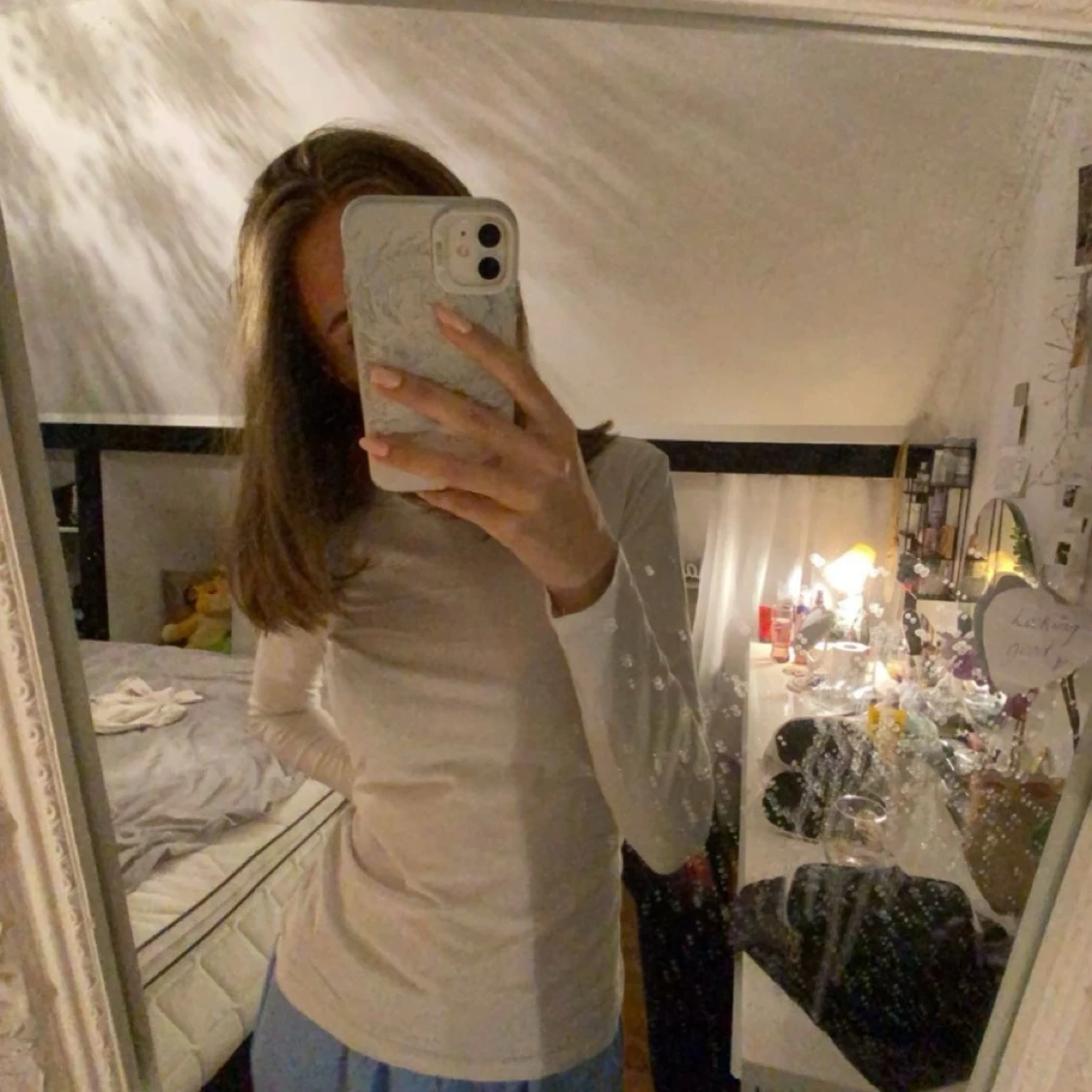 Vit långärmad topp