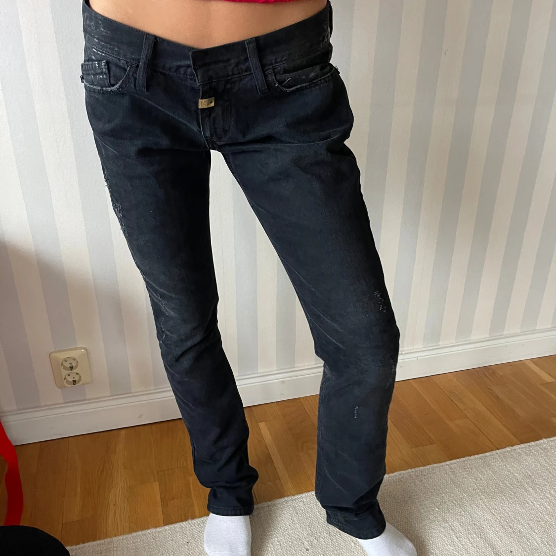 Svarta låga bootcut från Ann Hagen