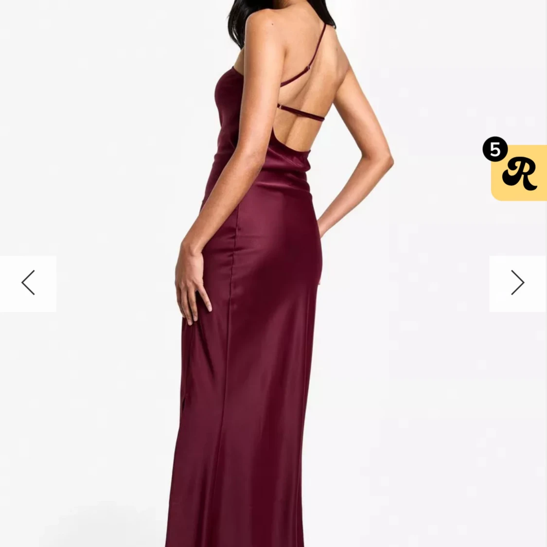 Vinröd one-shoulder klänning - 1