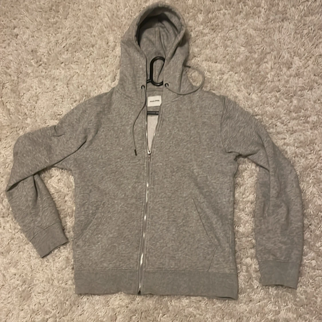 Grå hoodie med dragkedja, Jack o Jones