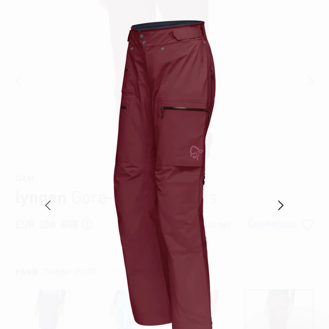 Vinröd skalbyxafrån Norrøna - 1