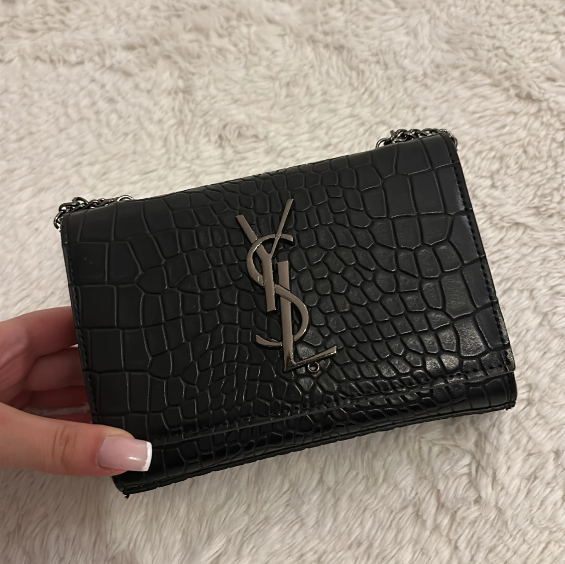 Fin svart läder väska 