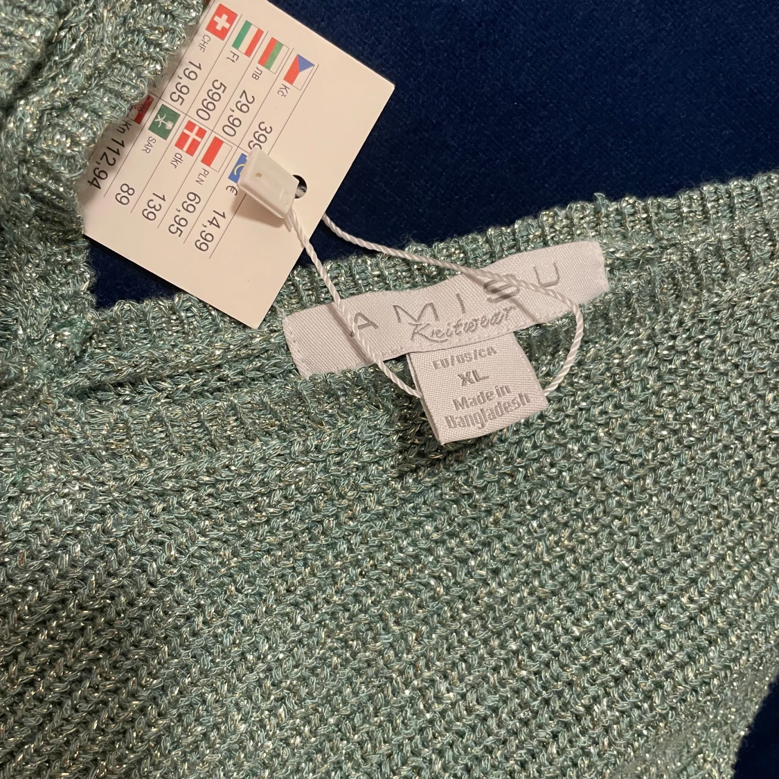 Grön stickad linnetopp från Amisu - 91