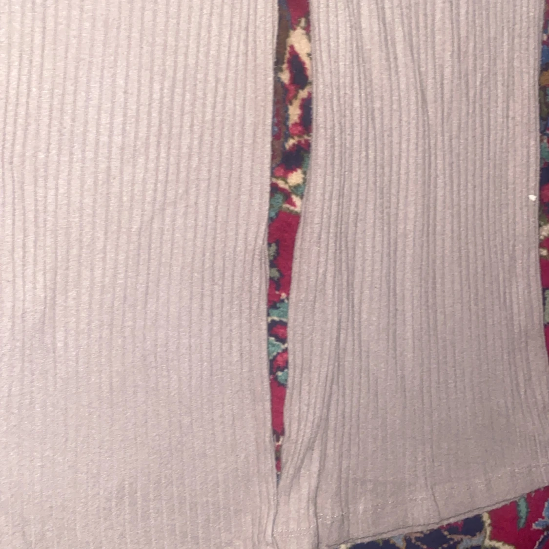 Beige ribbade byxor - 1