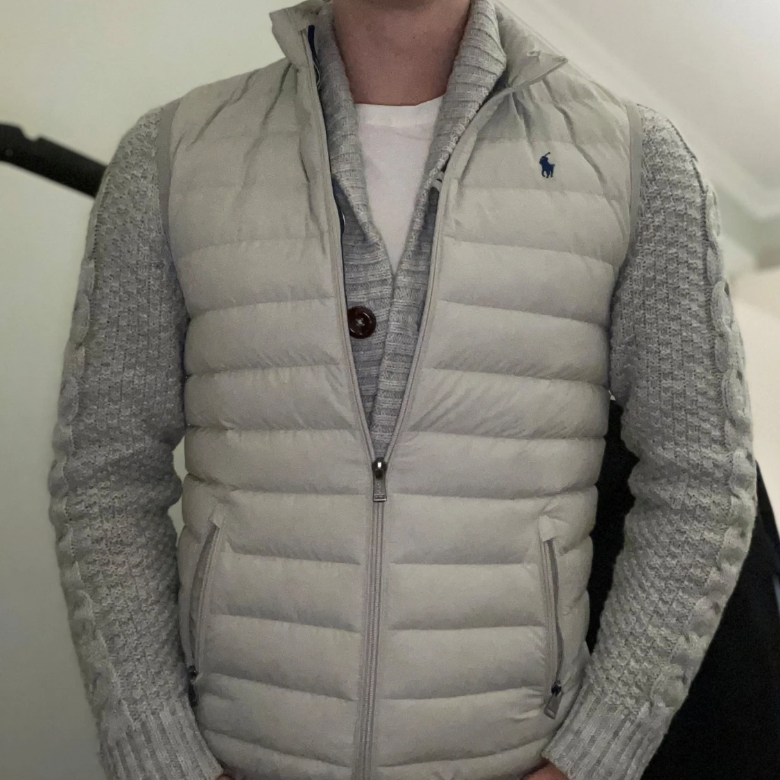 Vit/beige polo Ralph Lauren väst - 90