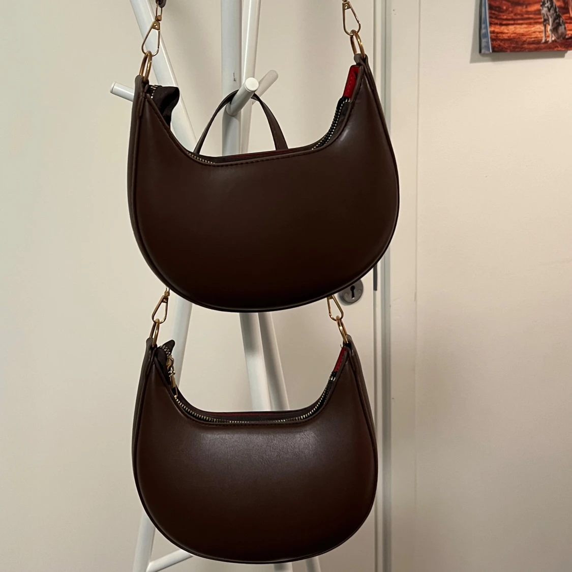 Brun axelväska i skinn