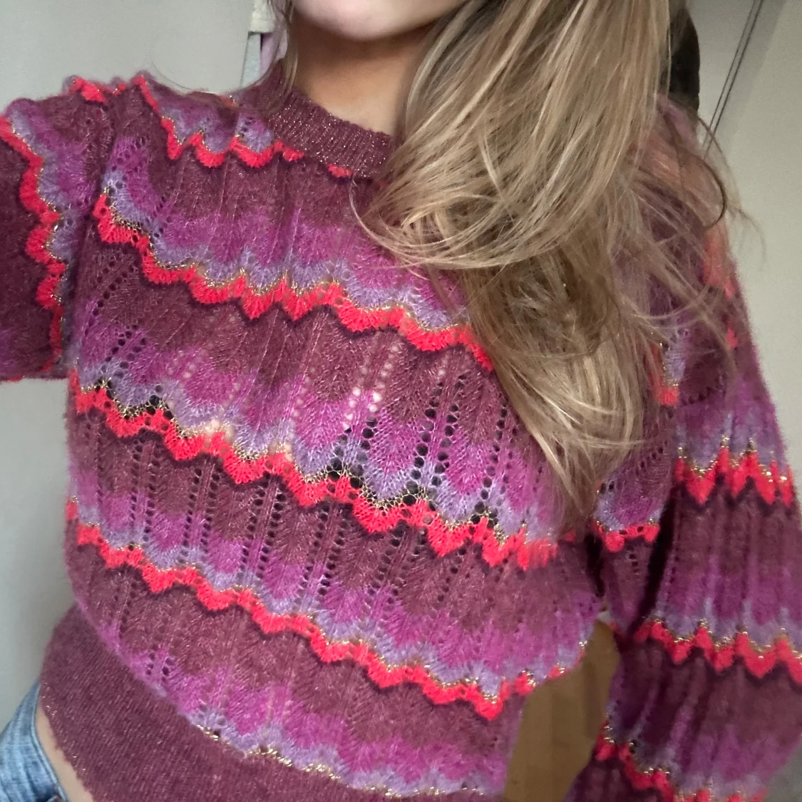 Färgglad stickad tröja😋🥰