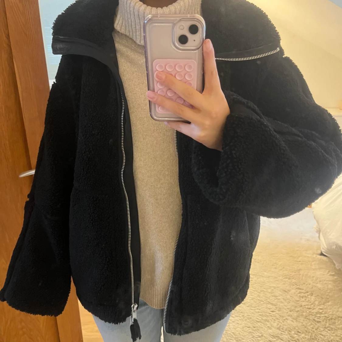 Svart teddyjacka H&M - 2