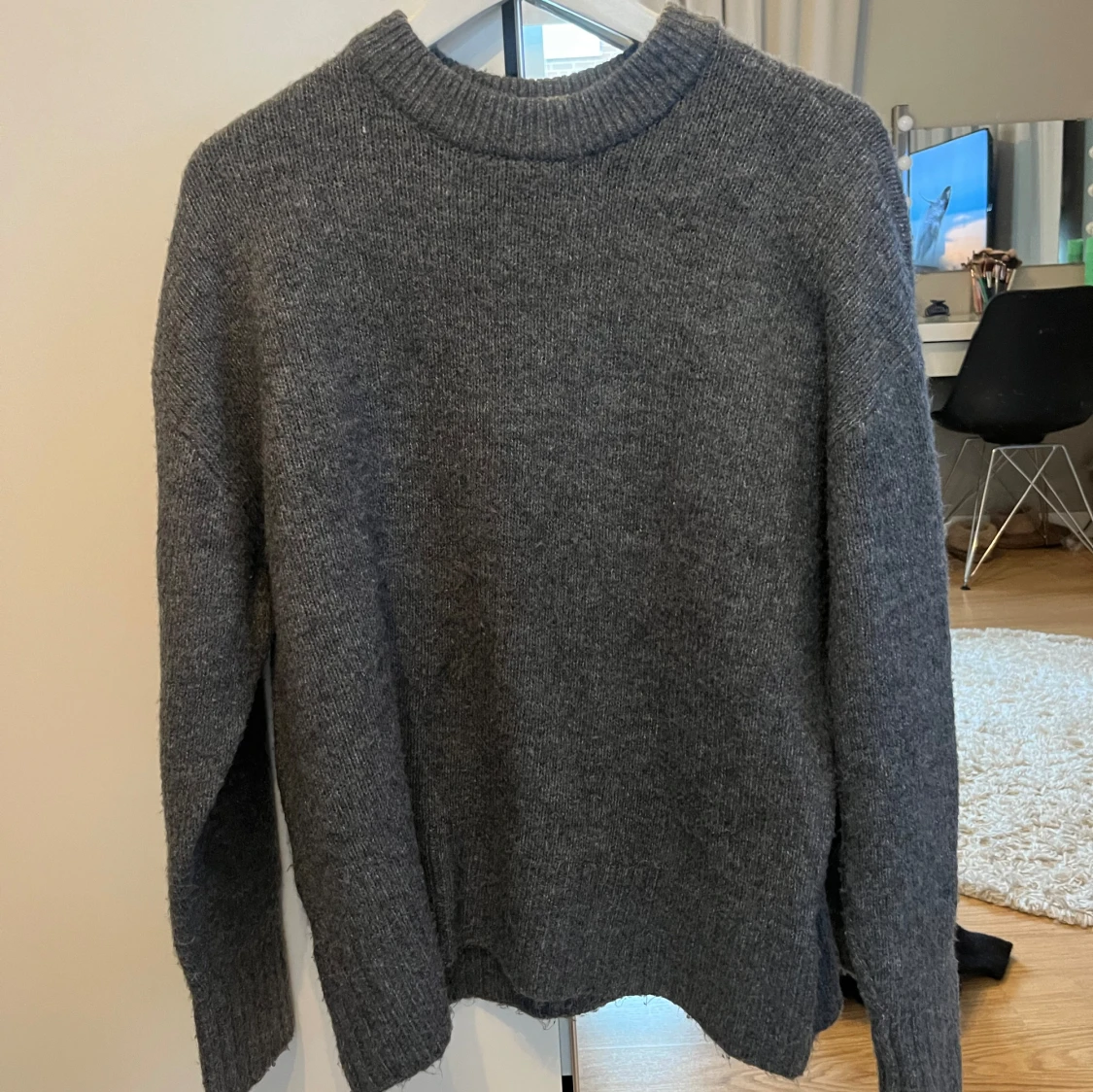 Grå stickad tröja💋✨