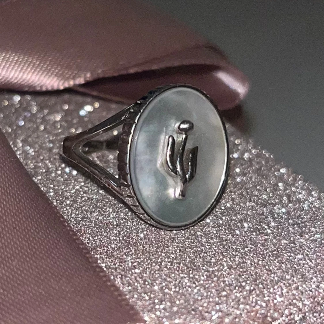 äkta silver ring, reglerbar (S925) - 90