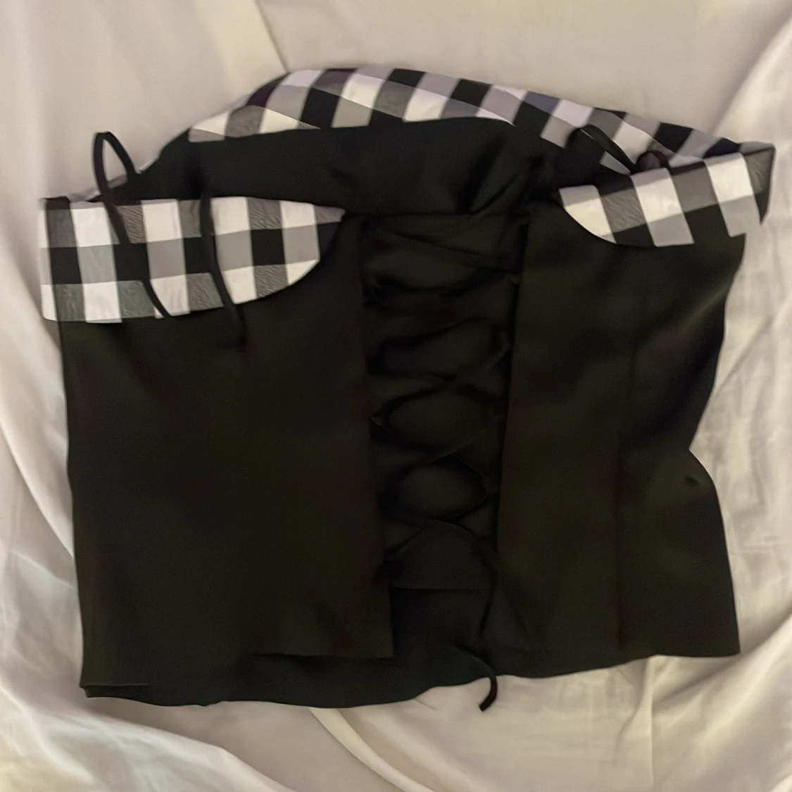 Svart och rutig y2k korsett - 90