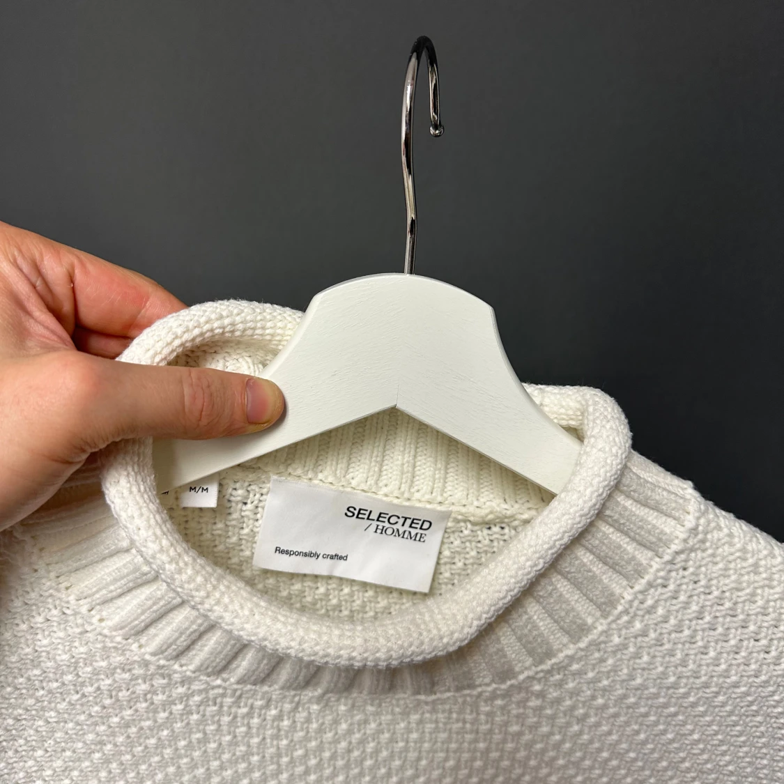 Vit stickad tröja från Selected Homme - 90