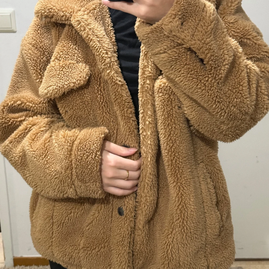Beige teddyjacka