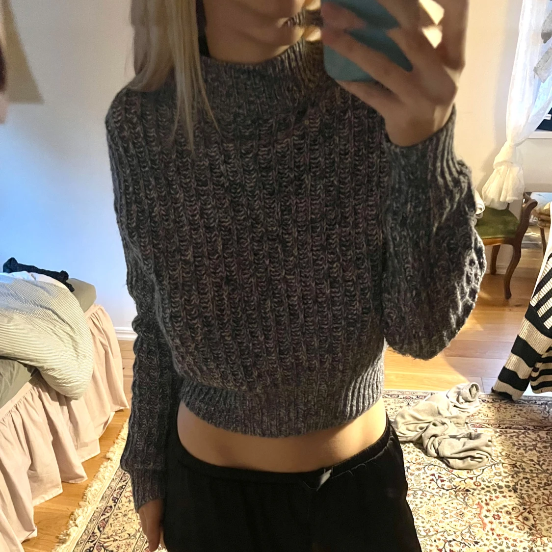 Blå stickad tröja från NA-KD