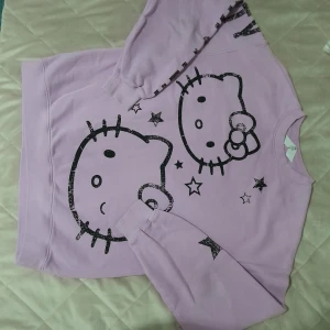 Hello kitty tjocktröja - Lavender/rosa hello kitty tjocktröja, i bra condition. Säljer eftersom den inte passar min stil. Har haft på mig den ungefär 20 gånger men jag har tagit bra hand om den. Storlek 14Y+/170