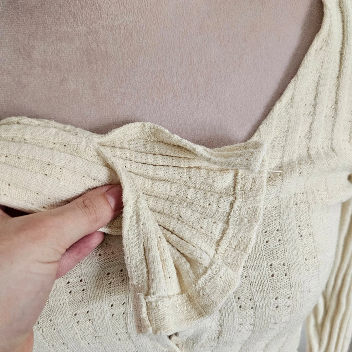 Beige ribbad kofta från NLY Trend - 93