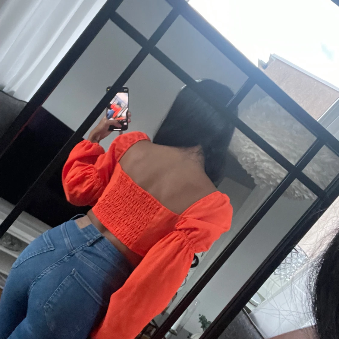 Orange croppad topp - 91