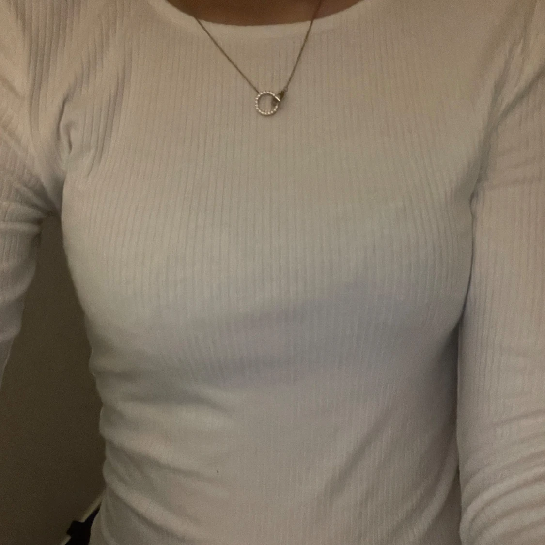 Vit långärmad topp - 90